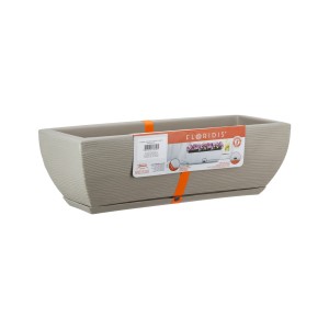 Floreira Amsterdã Grafiato Bege Stone Effect - 48cm X 16cm - Floridis